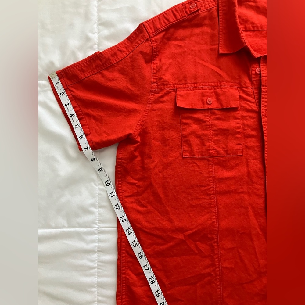 Sean John men’s linen shirt XL bright orange - Picture 5 of 7